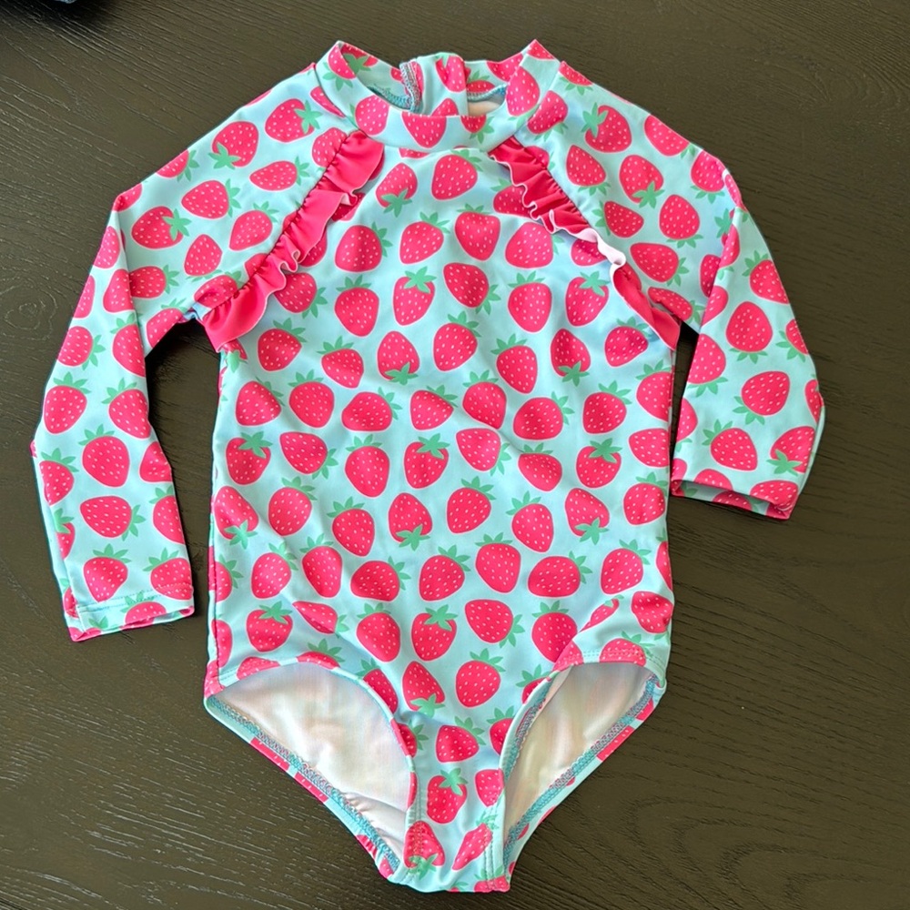 Kids Strawberry Print Swimwear